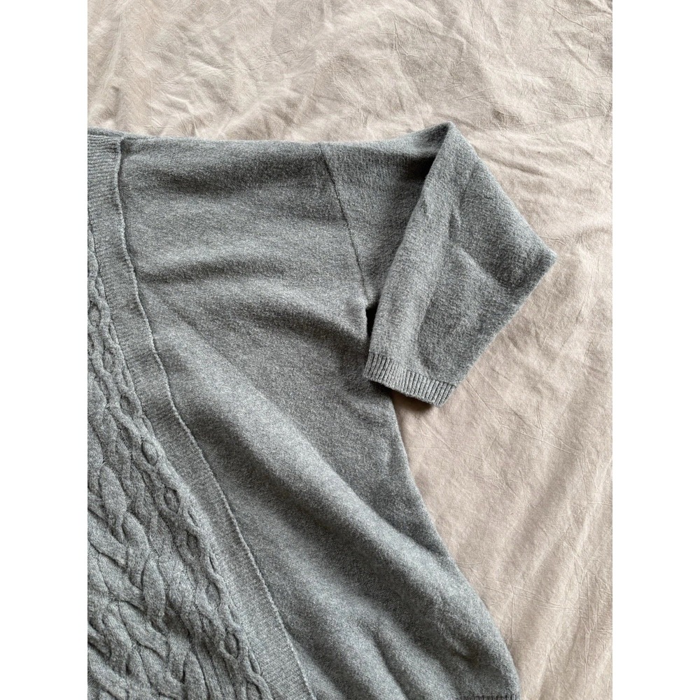 Simplyvera Vera Wang‎ Women's Gray Asymmetrical Sweater Cable Knit XL - Picture 4 of 14